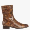 Soeur ECAILLE - Bottines En Cuir Imprimé Python | Marron -Vêtements-Soeur 2642907