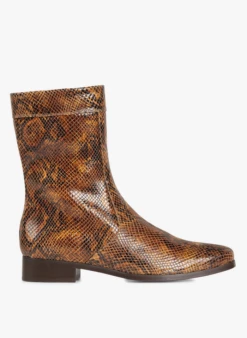 Soeur ECAILLE - Bottines En Cuir Imprimé Python | Marron