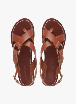 Soeur Sandales Plates En Cuir | Marron -Vêtements-Soeur 2831476