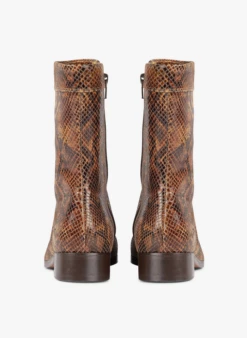 Soeur ECAILLE - Bottines En Cuir Imprimé Python | Marron -Vêtements-Soeur 3025950