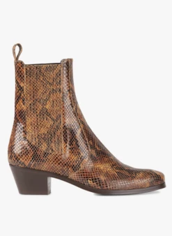 Soeur GAZETTE - Bottines En Cuir Imprimé Motif Python | Marron
