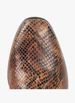 Soeur GAZETTE - Bottines En Cuir Imprimé Motif Python | Marron -Vêtements-Soeur 3025956