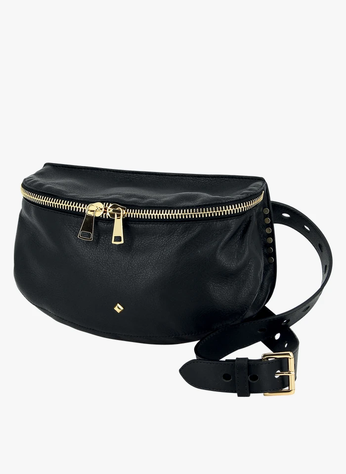 GRANDE LILI - Sac Banane Zippé En Cuir | Noir 3 GRANDE LILI - Sac Banane Zippé En Cuir | Noir