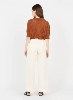 Soeur HARRY - Pantalon Large Taille Haute En Twill De Coton | Beige -Vêtements-Soeur 3322355