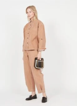 Soeur CHERI MINI - Mini Sac En Cuir Et Toile | Beige -Vêtements-Soeur 3323101