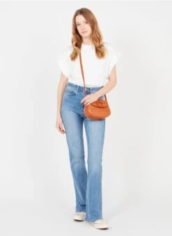 LE COURCY - Sac Bandoulière à Rabat En Cuir | Marron -Vêtements-Soeur 3604867