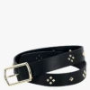 LA MONTMARTRE - Ceinture Cloutée En Cuir | Noir