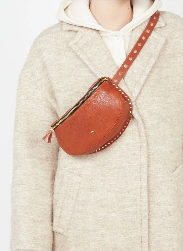 LA LILI - POCH CEINT AJUST CLOUS - Banane En Cuir | Multicolore 4 LA LILI - POCH CEINT AJUST CLOUS - Banane En Cuir | Multicolore – Image 2