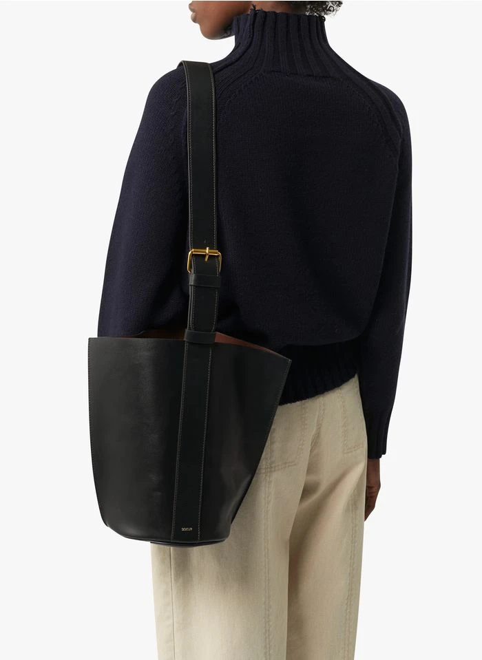 Soeur SAUL MINI - Sac Seau En Cuir Souple | Noir 4 Soeur SAUL MINI - Sac Seau En Cuir Souple | Noir – Image 2