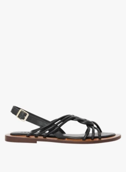 Soeur TEMPLE - Sandales Plates En Cuir | Noir