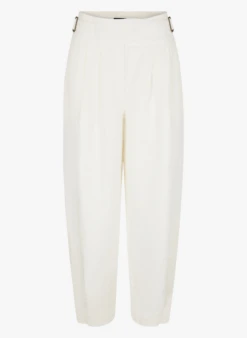 Soeur TRIOMPHE - Pantalon En Lin Flammé Lavé | Blanc -Vêtements-Soeur 3985039