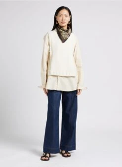 Soeur UZEL - Plastron En Laine | Beige -Vêtements-Soeur 4009787 1