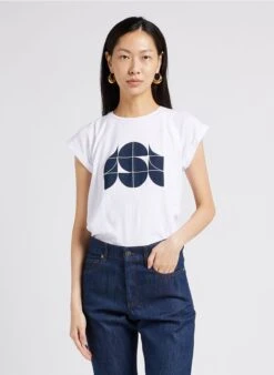 Soeur VALENTINA - Tee-shirt Col Rond Sérigraphié En Coton Mélangé | Blanc