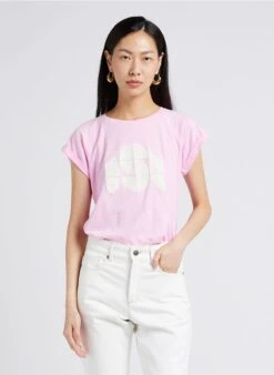 Soeur VALENTINA - Tee-shirt Col Rond Sérigraphié En Coton Mélangé | Rose