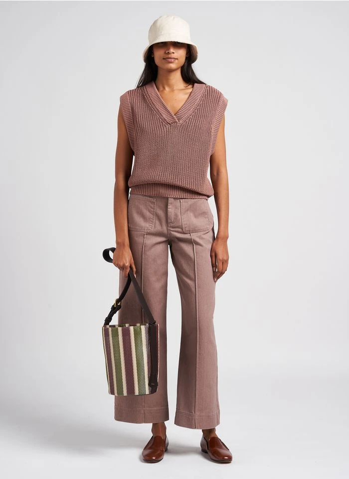 Soeur SAUL MINI - Sac Seau En Cuir Et Toile à Rayures | Multicolore 5 Soeur SAUL MINI - Sac Seau En Cuir Et Toile à Rayures | Multicolore – Image 3