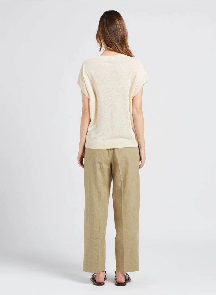 Soeur SARAJEVO - Pantalon Droit Chiné En Lin | Beige 9 Soeur SARAJEVO - Pantalon Droit Chiné En Lin | Beige – Image 7