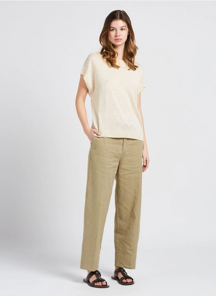 Soeur SARAJEVO - Pantalon Droit Chiné En Lin | Beige 8 Soeur SARAJEVO - Pantalon Droit Chiné En Lin | Beige – Image 6