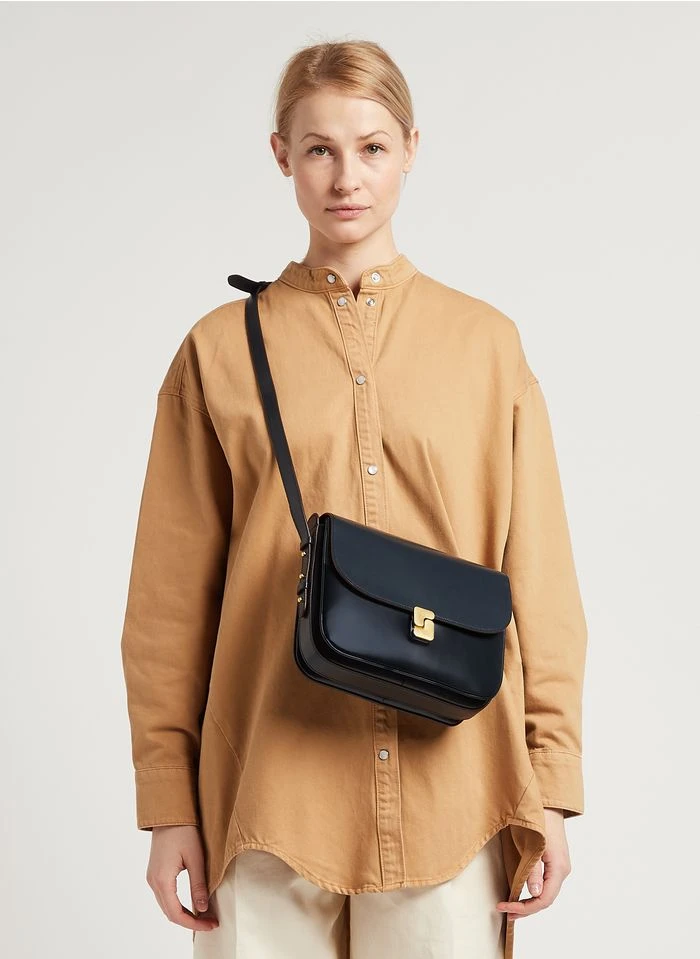 Soeur BELLISSIMA MAXI - Sac Bandoulière En Cuir Glacé | Bleu 4 Soeur BELLISSIMA MAXI - Sac Bandoulière En Cuir Glacé | Bleu – Image 2