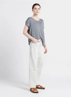 Soeur TULSA - Sandales Plates En Cuir Velours | Blanc -Vêtements-Soeur 4085332