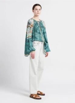 Soeur TULSA - Sandales Plates En Cuir Velours | Blanc -Vêtements-Soeur 4085336