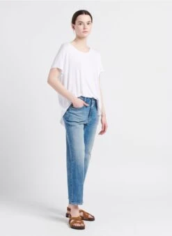 Soeur TULSA - Sandales Plates En Cuir Velours | Blanc -Vêtements-Soeur 4085348