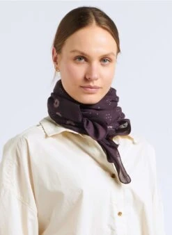 Soeur Foulard En Voile De Coton Imprimé | Violet
