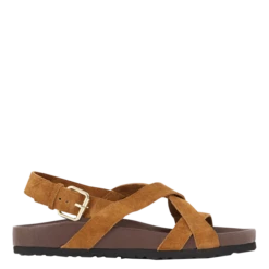 Soeur TULSA - Sandales Plates En Cuir Velours | Blanc