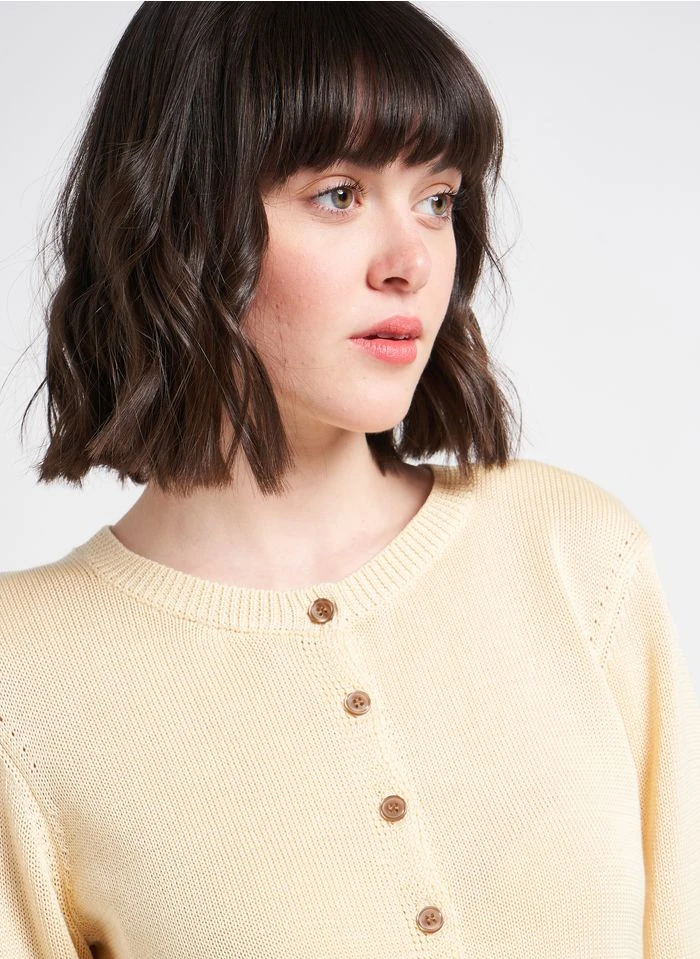 Soeur TITA - Cardigan Col Rond En Coton | Beige 6 Soeur TITA - Cardigan Col Rond En Coton | Beige – Image 4