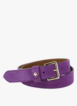 TURENNE - Ceinture En Cuir Velours | Violet