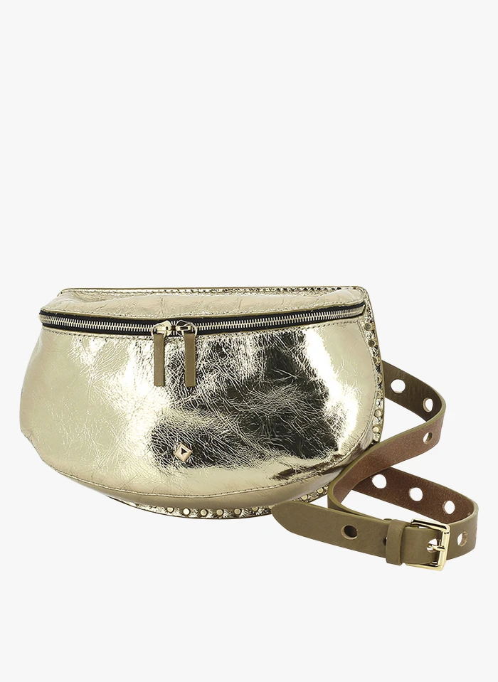 LA NEW LILI - Sac Banane En Cuir Métallisé | Marron 3 LA NEW LILI - Sac Banane En Cuir Métallisé | Marron