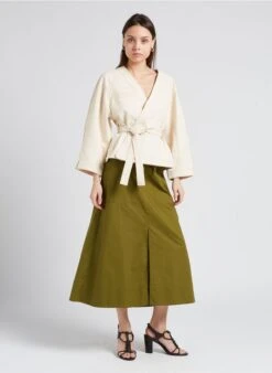 Soeur TAHO - Veste Kimono Croisée En Coton Bio | Beige -Vêtements-Soeur 4151901
