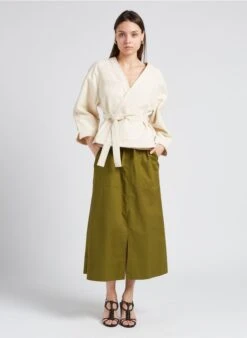 Soeur TAHO - Veste Kimono Croisée En Coton Bio | Beige -Vêtements-Soeur 4151906