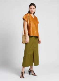 Soeur TERESA - Jupe Longue En Popeline De Coton | Vert -Vêtements-Soeur 4151909