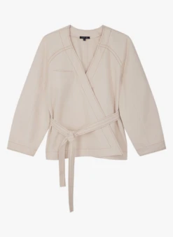 Soeur TAHO - Veste Kimono Croisée En Coton Bio | Beige -Vêtements-Soeur 4152160