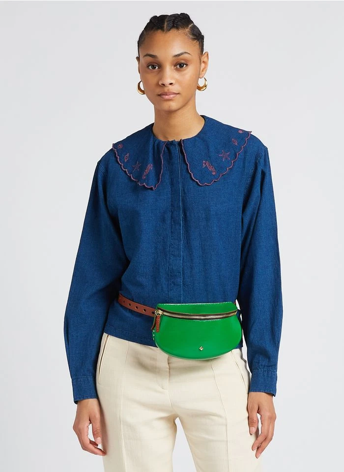 LA LILI - Pochette Banane En Cuir Verni | Vert 4 LA LILI - Pochette Banane En Cuir Verni | Vert – Image 2