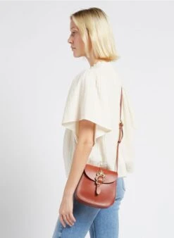 LE SAB BARBIER - Petit Sac Bandoulière En Cuir | Marron -Vêtements-Soeur 4170352