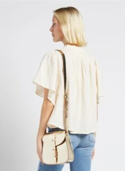 LE SAB MEDIUM - Sac Bandoulière En Cuir Métallisé | Doré -Vêtements-Soeur 4170361