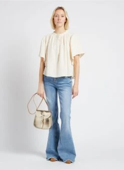 LE SAB MEDIUM - Sac Bandoulière En Cuir Métallisé | Doré -Vêtements-Soeur 4170362