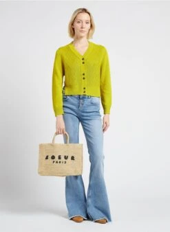 Soeur PAPAYE - Sac Cabas En Paille | Noir -Vêtements-Soeur 4170401