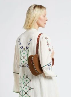 LA NEW LILI - Sac Banane En Cuir Velours | Marron -Vêtements-Soeur 4170464