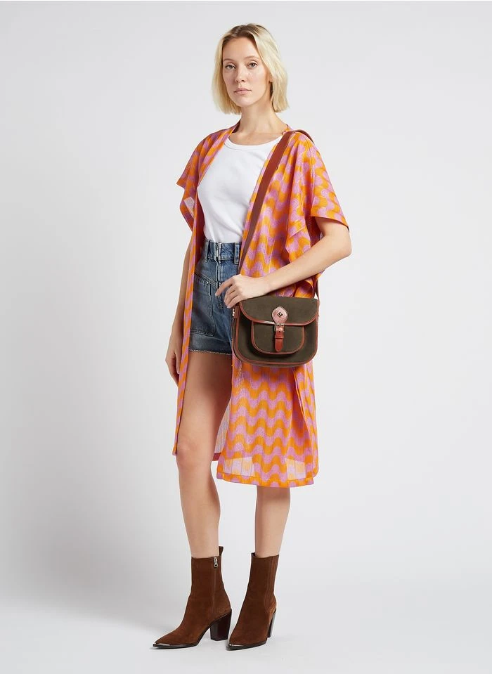 LE NEW FLAV - Sac Bandoulière En Cuir Velours | Kaki 5 LE NEW FLAV - Sac Bandoulière En Cuir Velours | Kaki – Image 3