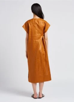 Soeur USHUAIA - Robe Midi Col V En Lin | Marron 13 Soeur USHUAIA - Robe Midi Col V En Lin | Marron -Vêtements-Soeur 4179390