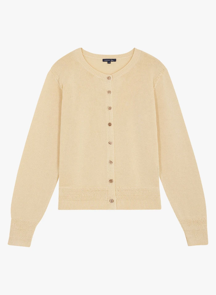 Soeur TITA - Cardigan Col Rond En Coton | Beige 5 Soeur TITA - Cardigan Col Rond En Coton | Beige – Image 3