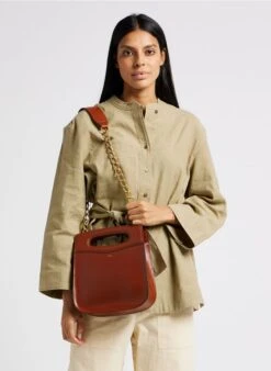 Soeur CHERI - Sac Bandoulière En Cuir De Vachette | Marron -Vêtements-Soeur 4220808