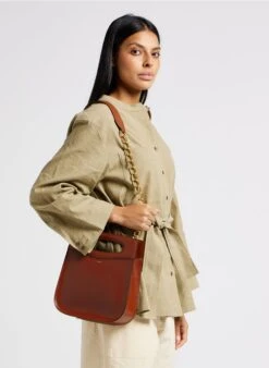 Soeur CHERI - Sac Bandoulière En Cuir De Vachette | Marron -Vêtements-Soeur 4220809