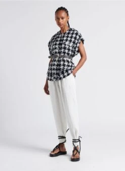 Soeur TRIOMPHE - Pantalon En Lin Flammé Lavé | Blanc -Vêtements-Soeur 4267156